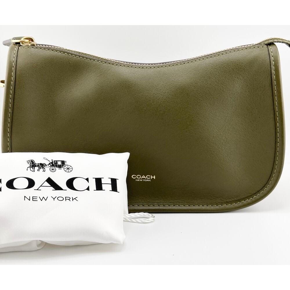 COACH - Waverly Leather Shoulder Bag; OLIVE (THREE STRAP OPTIONS!)